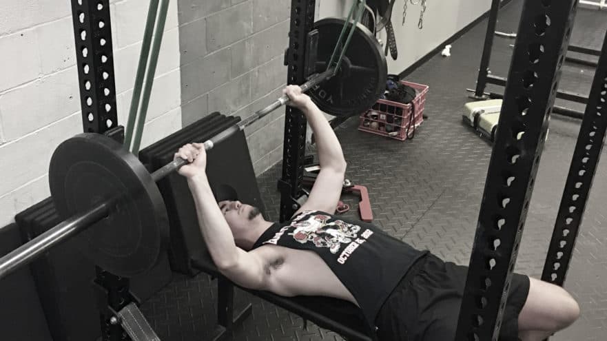 image of reverse band bench press