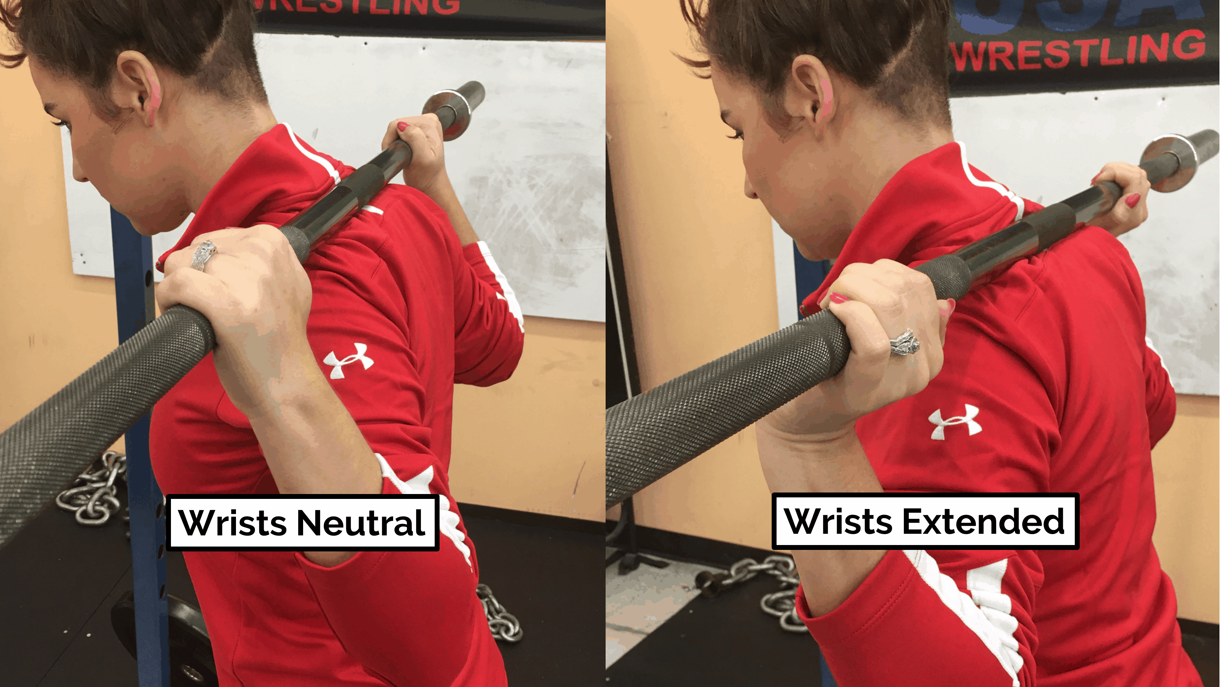 wrist position during squat elbow pain